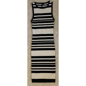 Windsor Striped Knit Tank Dress Size S Black and White Bodycon